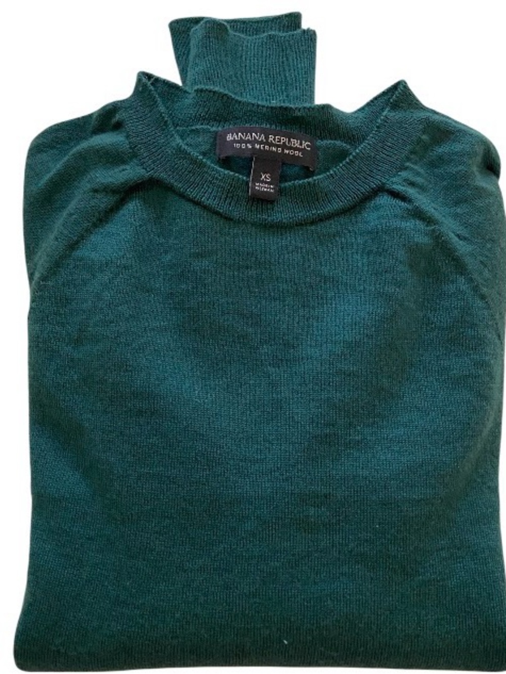 Banana Republic 100% Merino wool Teal Crewneck Sweater size XS